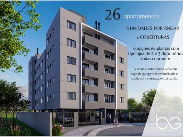 Apartamento com 58m² 2 quartos e 2 banheiros, à venda, no bairro Nova Palhoça em Palhoça