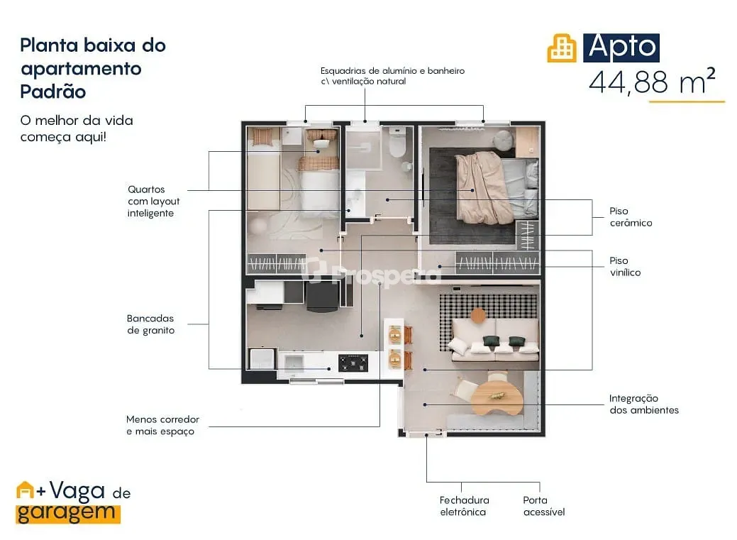 Apartamento, 2 quartos, 44 m² - Foto 4