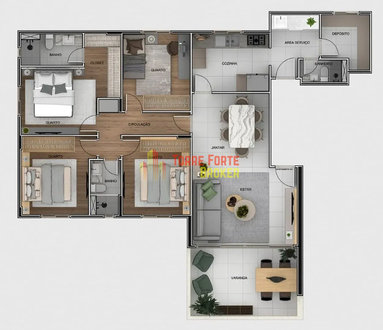 Apartamento, 4 quartos, 118 m² - Foto 6