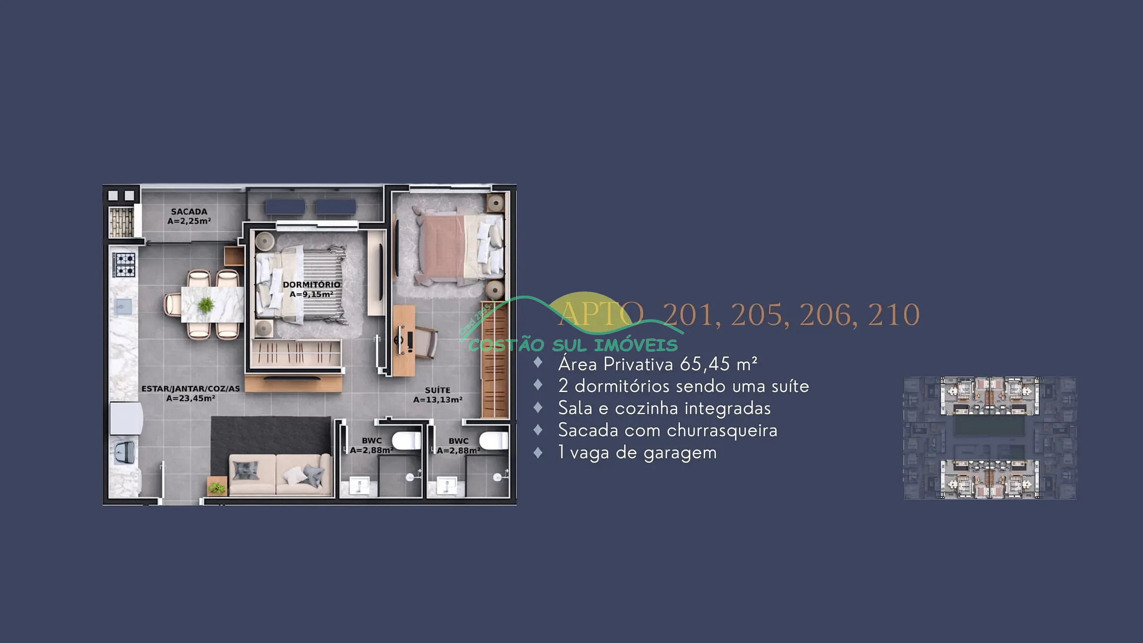 Apartamento, 1 quarto, 65 m² - Foto 1