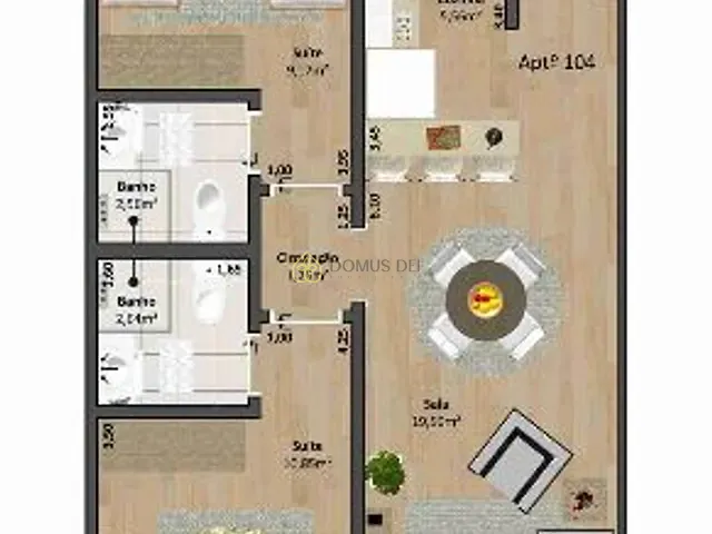 Apartamento com 61m² 2 quartos e 2 banheiros, à venda, no bairro Jardim Belvedere em Volta Redonda