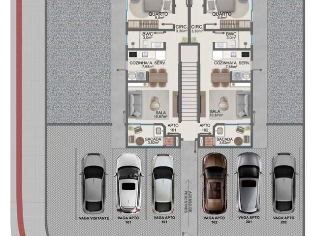 Foto do Apartamento - Apartamentos à venda, 2 quartos, sendo 1 quarto com suíte, Aririú, Palhoça, SC. A partir de R$ 235 mil.  Venha conferir!!! | Michelli Lima da Silva