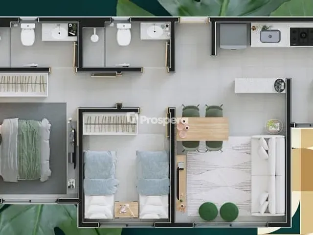 Apartamento 2 quartos e 2 banheiros, à venda, no bairro Gran Ville em Anápolis