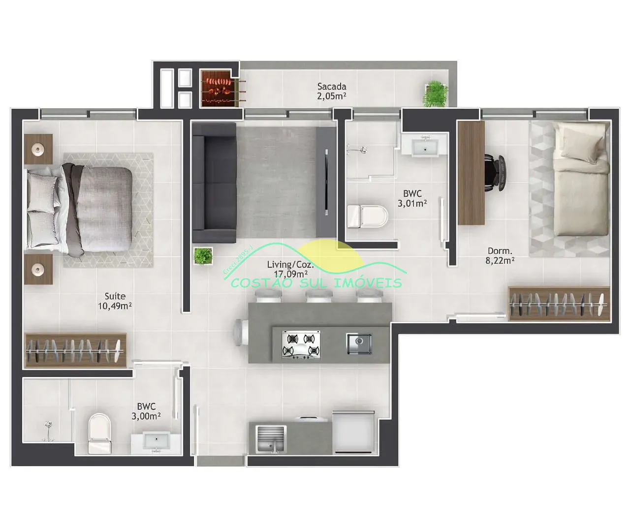 Apartamento, 2 quartos, 47 m² - Foto 7