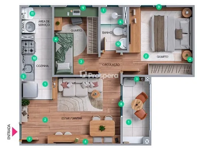 Apartamento 2 quartos e 1 banheiro, à venda, no bairro Setor Sul III Etapa em Anápolis
