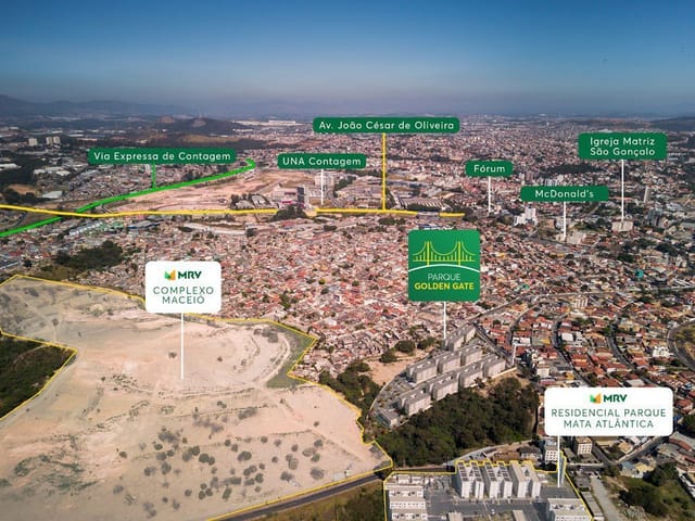 Apartamento com 45m² 2 quartos e 1 banheiro, à venda, no bairro Três Barras em Contagem