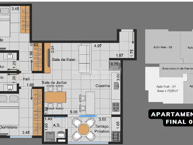 Apartamento 2 quartos e 2 banheiros, à venda, no bairro Jardim Planalto em Jaguariúna