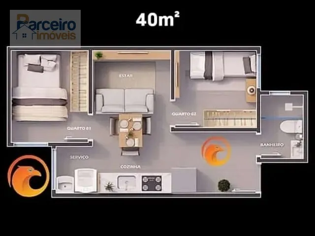 Apartamento com 40m² 2 quartos e 1 banheiro, à venda, no bairro Vila Nova Manchester em São Paulo