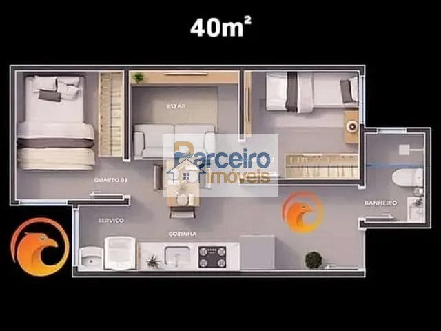 Apartamento com 40m² 2 quartos e 1 banheiro, à venda, no bairro Vila Nova Manchester em São Paulo