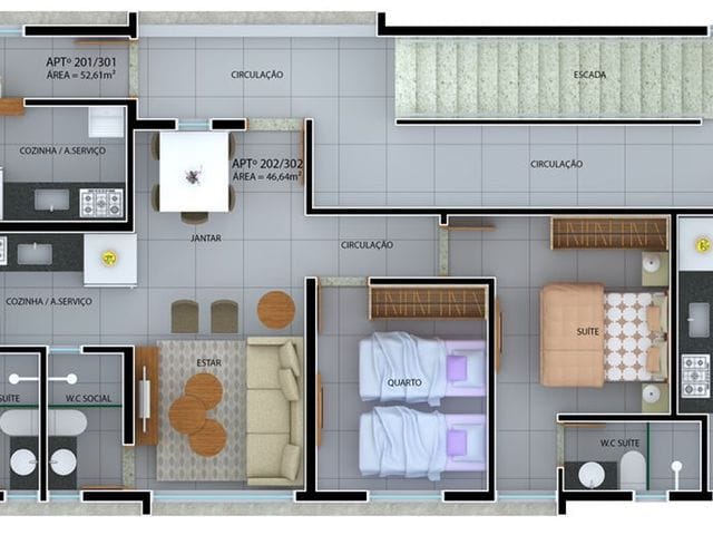 Apartamento 2 quartos e 1 banheiro, à venda, no bairro Jardim Cidade Universitária em João Pessoa