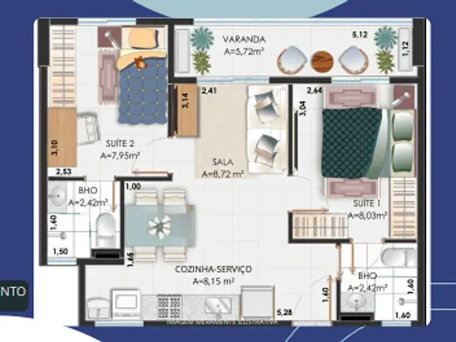 Apartamento 2 quartos e 2 banheiros, à venda, no bairro Parangaba em Fortaleza