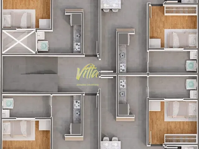 Apartamento com 59m² 2 quartos e 1 banheiro, à venda, no bairro Campina da Barra em Araucária