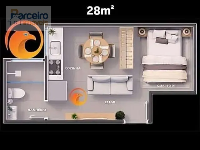 Apartamento com 28m² 1 quarto e 1 banheiro, à venda, no bairro Vila Nova Manchester em São Paulo