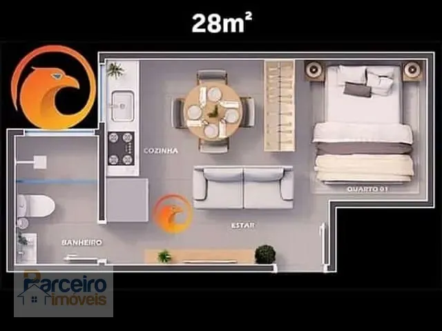 Apartamento com 28m² 1 quarto e 1 banheiro, à venda, no bairro Vila Nova Manchester em São Paulo