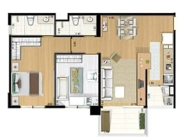 Apartamento 2 quartos e 2 banheiros, à venda, no bairro Saúde em São Paulo