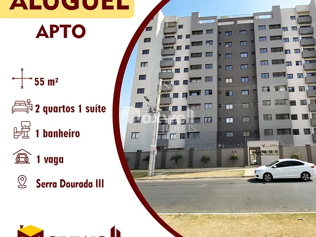 Apartamento 2 quartos e 1 banheiro, para alugar, no bairro Setor Serra Dourada - 3ª Etapa em Aparecida de Goiânia