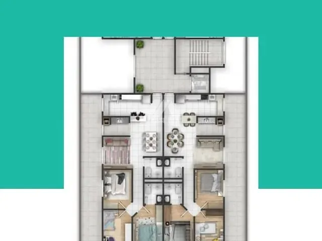Apartamento com 110m² 2 quartos e 1 banheiro, à venda, no bairro Boa Vista em Ponta Grossa