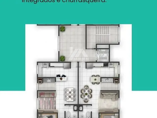 Apartamento com 110m² 2 quartos e 1 banheiro, à venda, no bairro Boa Vista em Ponta Grossa