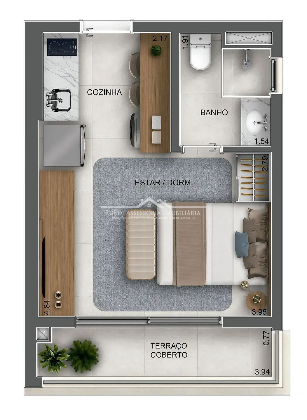 Apartamento, 1 quarto, 27 m² - Foto 44