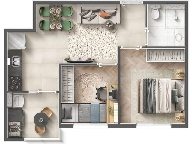 Apartamento 2 quartos e 1 banheiro, à venda, no bairro km 18 em Osasco