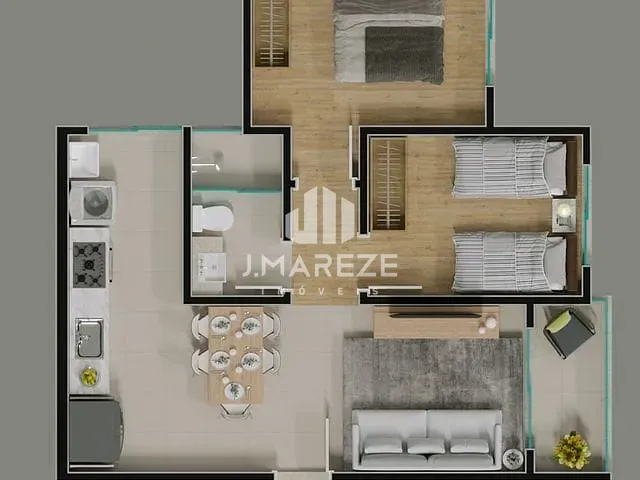 Apartamento 2 quartos e 1 banheiro, à venda, no bairro Jardim Aeroporto em Apucarana