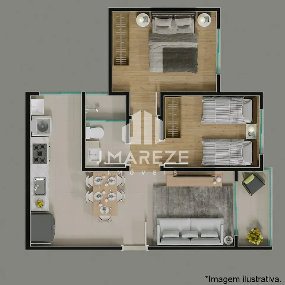 Apartamento, 2 quartos, 53 m² - Foto 2