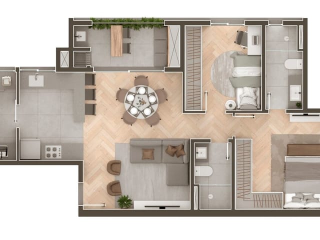 Foto do Apartamento - Apartamento à venda 3 Quartos 1 Suite 1 Vaga 77.86M² Água Verde Curitiba - PR | Copaíba | IMOBILIÁRIA TRIHOUSES