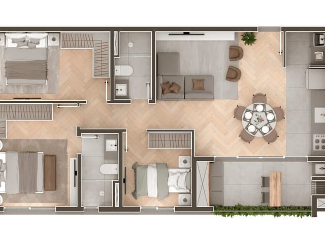 Foto do Apartamento - Apartamento à venda 3 Quartos 1 Suite 1 Vaga 77.86M² Água Verde Curitiba - PR | Copaíba | IMOBILIÁRIA TRIHOUSES