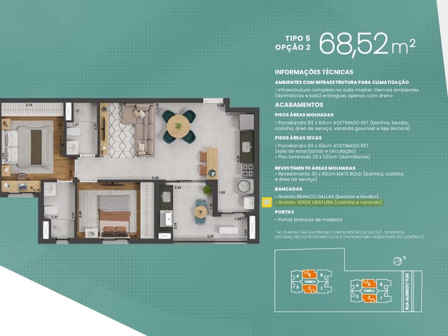 Apartamento 2 quartos e 2 banheiros, à venda, no bairro Núcleo Agrícola Alpha em Franca