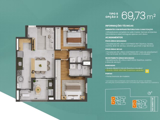 Apartamento 2 quartos e 2 banheiros, à venda, no bairro Núcleo Agrícola Alpha em Franca