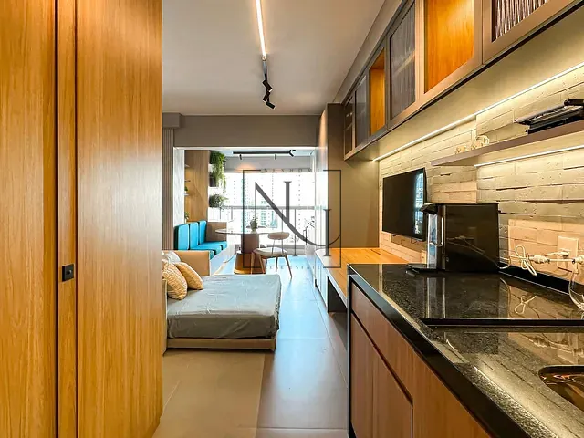 Apartamento com 31m² 1 quarto e 1 banheiro, à venda ou para alugar, no bairro Brooklin em São Paulo