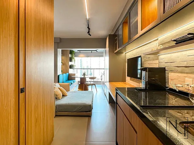 Apartamento com 31m² 1 quarto e 1 banheiro, à venda ou para alugar, no bairro Brooklin em São Paulo