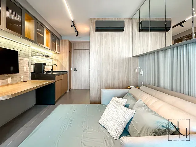 Apartamento com 31m² 1 quarto e 1 banheiro, à venda ou para alugar, no bairro Brooklin em São Paulo