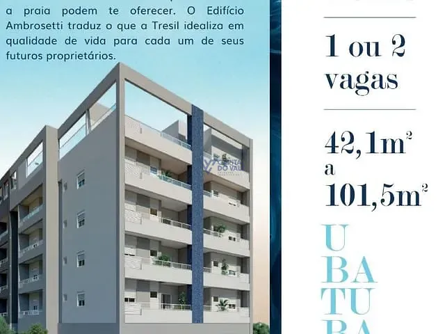 Apartamento 2 quartos e 1 banheiro, à venda, no bairro Itaguá em Ubatuba