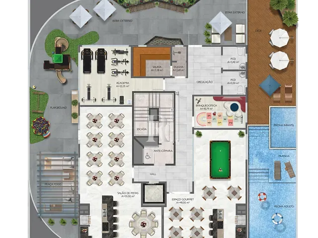Apartamento com 85m² 2 quartos e 3 banheiros, à venda, no bairro Perequê em Porto Belo