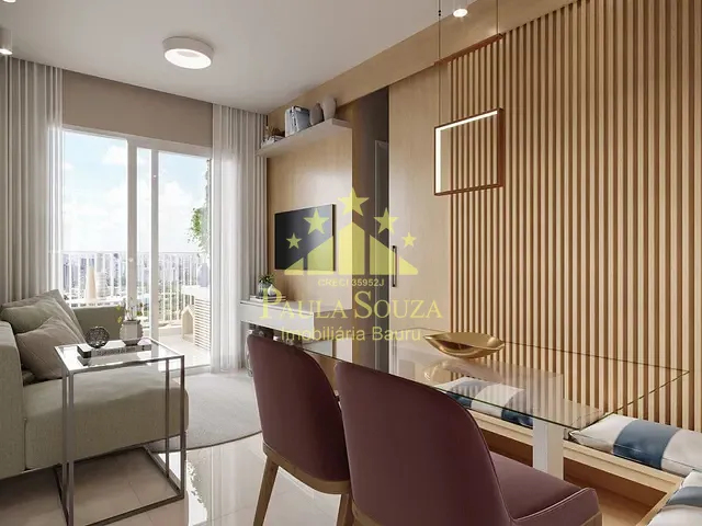 Apartamento com 55m² 2 quartos e 1 banheiro, à venda, no bairro Parque Residencial das Camélias em Bauru