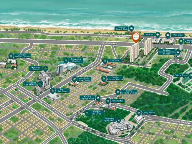 Apartamento 2 quartos e 2 banheiros, à venda, no bairro Praia do Futuro I em Fortaleza