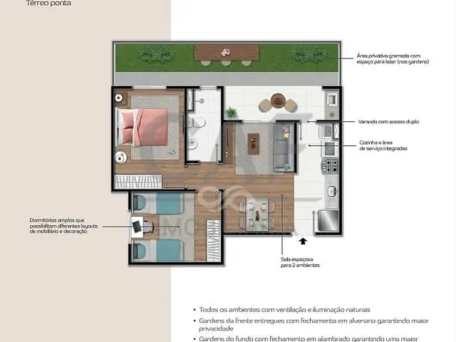 Apartamento com 60m² 2 quartos e 1 banheiro, à venda, no bairro Vargeão em Jaguariúna