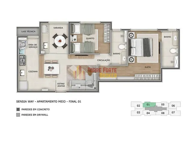 Apartamento com 67m² 3 quartos e 2 banheiros, à venda, no bairro Estoril em Belo Horizonte
