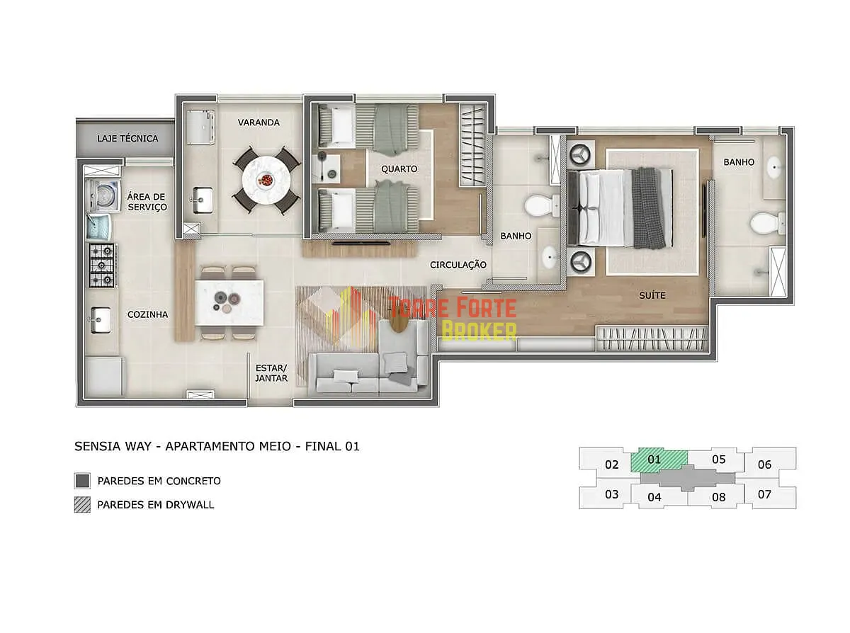 Apartamento, 3 quartos, 66 m² - Foto 3