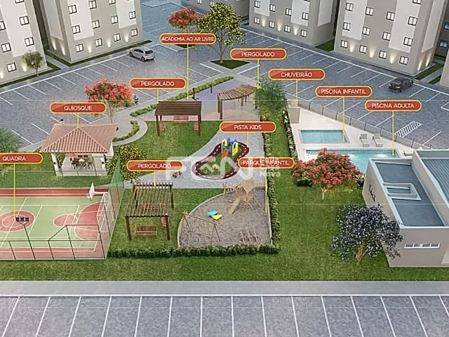 Apartamento com 42m² 2 quartos e 1 banheiro, à venda, no bairro Bairro Novo em Camaçari