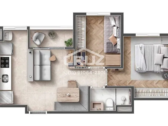 Apartamento 3 quartos e 1 banheiro, à venda, no bairro Jardins (Polvilho) em Cajamar