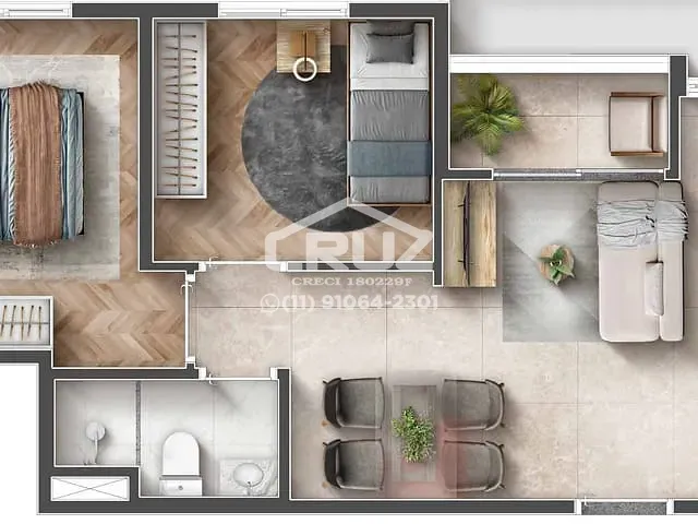Apartamento 3 quartos e 1 banheiro, à venda, no bairro Jardins (Polvilho) em Cajamar