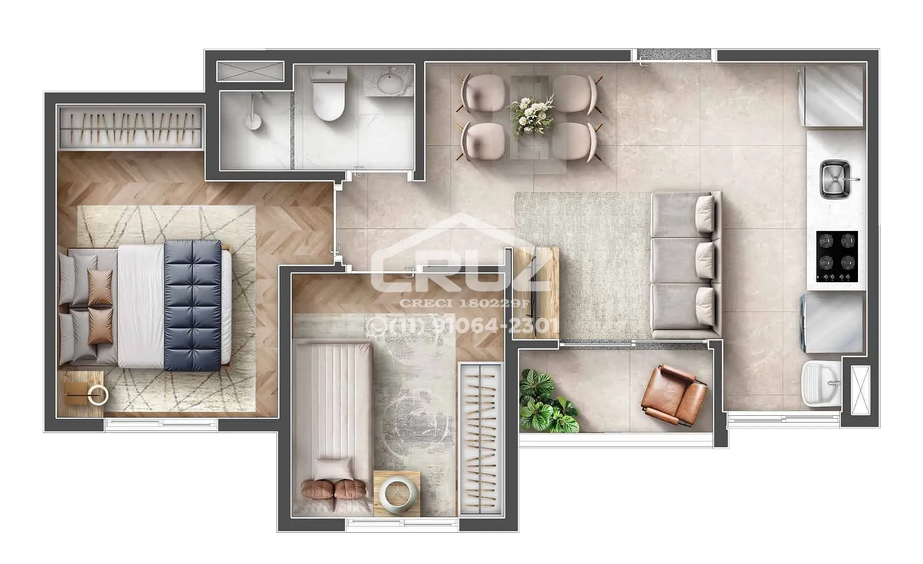 Apartamento, 3 quartos, 48 m² - Foto 4