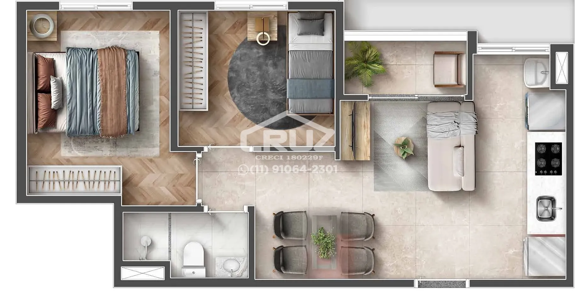 Apartamento, 3 quartos, 48 m² - Foto 5