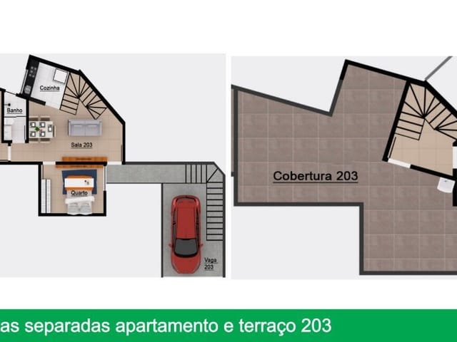 Cobertura / Penthouse com 124m² 2 quartos e 2 banheiros, à venda, no bairro Jardim Laguna em Contagem