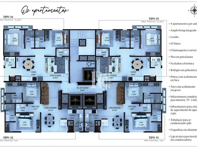 Apartamento 2 quartos e 2 banheiros, à venda, no bairro Perequê em Porto Belo
