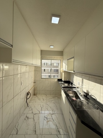 Apartamento com 47m² 2 quartos e 1 banheiro, para alugar, no bairro Pousada Del Rey (São Benedito) em Santa Luzia