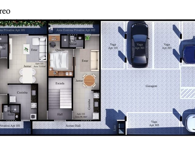 Apartamento 1 quarto e 1 banheiro, à venda, no bairro Jardim Cidade Universitária em João Pessoa