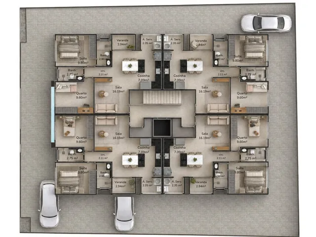 Apartamento 2 quartos e 1 banheiro, à venda, no bairro Recreio em Rio das Ostras